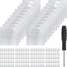 20 Pcs Cabinet Hinge Repair Plates Kits, Kitchen Cupboard Door Hinge Repair Plat