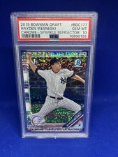 2019 Bowman Draft Chrome Sparkle Refractor Hayden Wesneski #BDC-177 PSA 10 GEM
