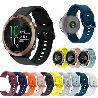 Cinturino Garmin Vivoactive 5 Cinturino In Silicone Per Garmin Vivoactive 5, 3, 4S, Venu 2, 645, 245M, Nero, Regolabile Schermo Apple Watch 4 - Foto 2
