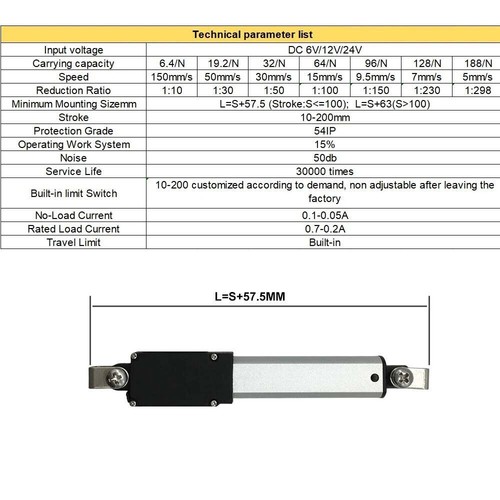 Mini Micro Electric Linear Actuator Stroke 1.2" 2" 3" 4" 12V High Speed 6"/sec - Picture 2 of 44