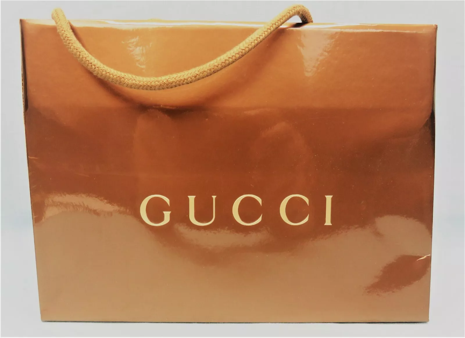 NEUF SAC CADEAU SHOPPING PAPIER DORÉ GUCCI POUR VÊTEMENTS CADEAUX ACCESSOIRES