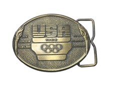 1984 Olympics Belt Buckle Signed United States Olympic Committee Gold Tone