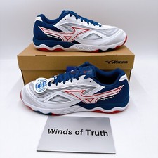 Mizuno Table Tennis Shoes WAVE MEDAL 7 WIDE 81GA241501 White / Red / Navy New