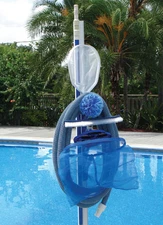 The Swimming Pool Caddy Holds Leaf Rakes, Hoses, Poles & Brushes