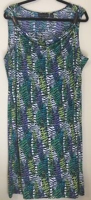 Women's Dress DANA BUCHMAN Sleeveless PURPLE TEAL LIME GREEN Stretch Sheath XL