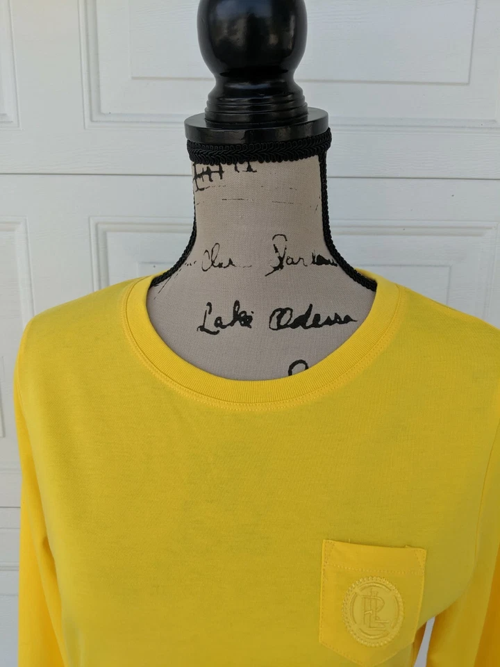 Camisa deportiva manga larga Ralph Lauren Active amarilla/negra talla M mediana Foto 3 de 4