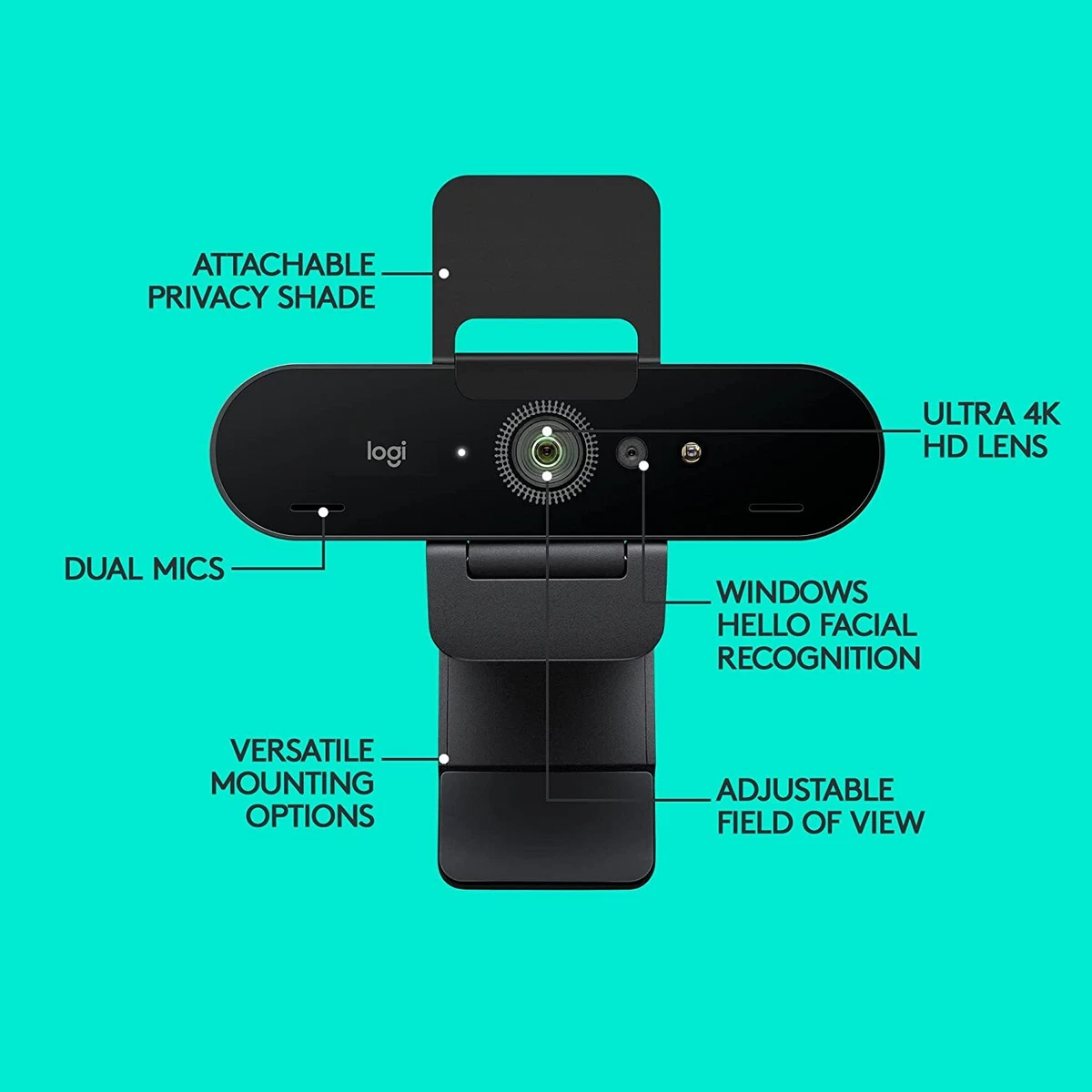 Logitech Brio 4k Webcam 90 Frames Per Second 5 x Digital Zoom