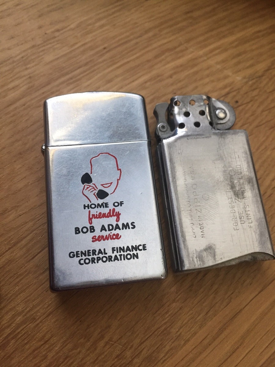 Vintage Zippo 1965 Slim - Bob Adams Service General Finance Vintage Zippo 1965 Slim - Bob Adams Service General Finance