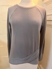 Athleta Womens Serenity Criss Cross Sweatshirt Size XXS Long Sleeve Gray Modal