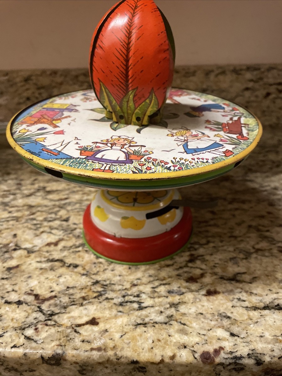 J Chein Spinning Tulip Holland Antique Toy Top Open Tulip Top | eBay