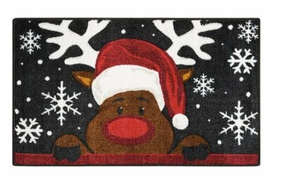 NOURISON RED REINDEER 18 X 30 RUG - New - Holiday