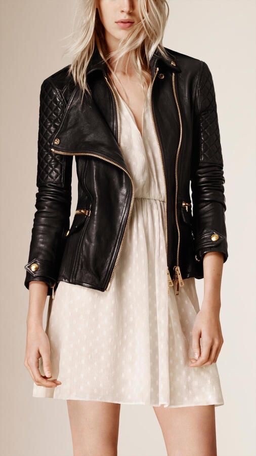Burberry Brit Remington Quilted Leather Jacket Moto Biker XS Burberry Brit Remington Quilted Leather Jacket Moto Biker XS