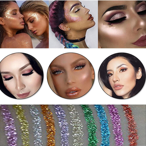 10 Colors Liquid Glitter Eyeliner Metallic Shimmer Glitter Eyeshadow Pigment Eye - Picture 6 of 7