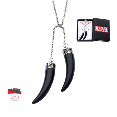 Licensed Black Panther Stainless Steel Two Claw Ladies Necklace