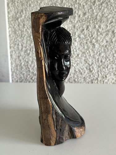 Statuette Africaine En Ébène Sculptée Dans La Masse - Foto 9 di 15