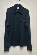 AG Adriano Goldschmied 1/4 Zip Pullover Top Spread Collar, Pocket Sz XL