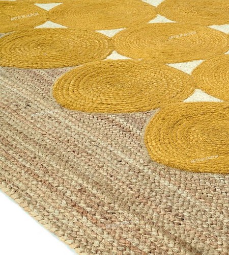 Natural Jute Braided Handmade Rug Home Decor Bedroom Area Rug Custom Rug 6x9 Ft - Picture 4 of 10