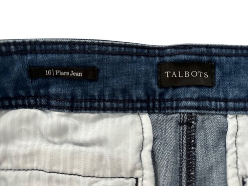 Pantalones de mezclilla Talbots nuevos con etiquetas cintura alta acampanada pierna lapislázuli lavado para mujer talla 16 - Imagen 2 de 11