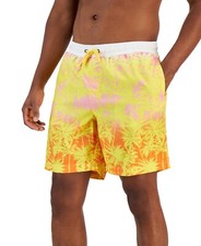 CLUB ROOM Men's Palm Ombre Quick Dry Swim Trunks Orange Combo PICK SIZE