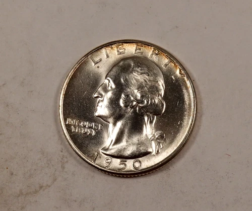 1950-S Washington Quarter * Gem BU++ (light rainbow toning)* Better Date * XQ494