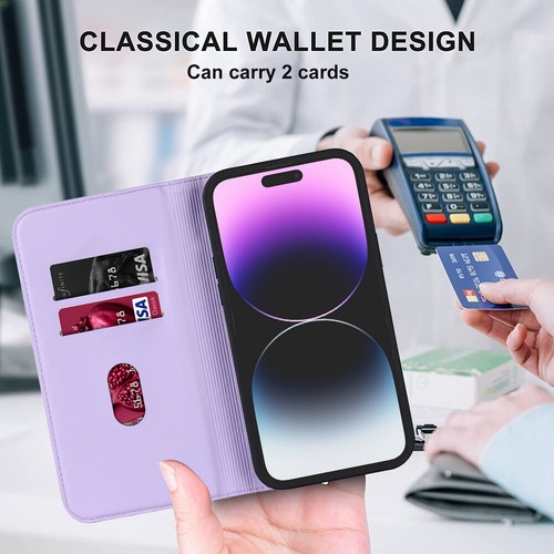 Flip Leather Wallet MagSafe Magnetic Charging Case For iPhone 12 13 14 15 16 - Zdjęcie 49 z 99
