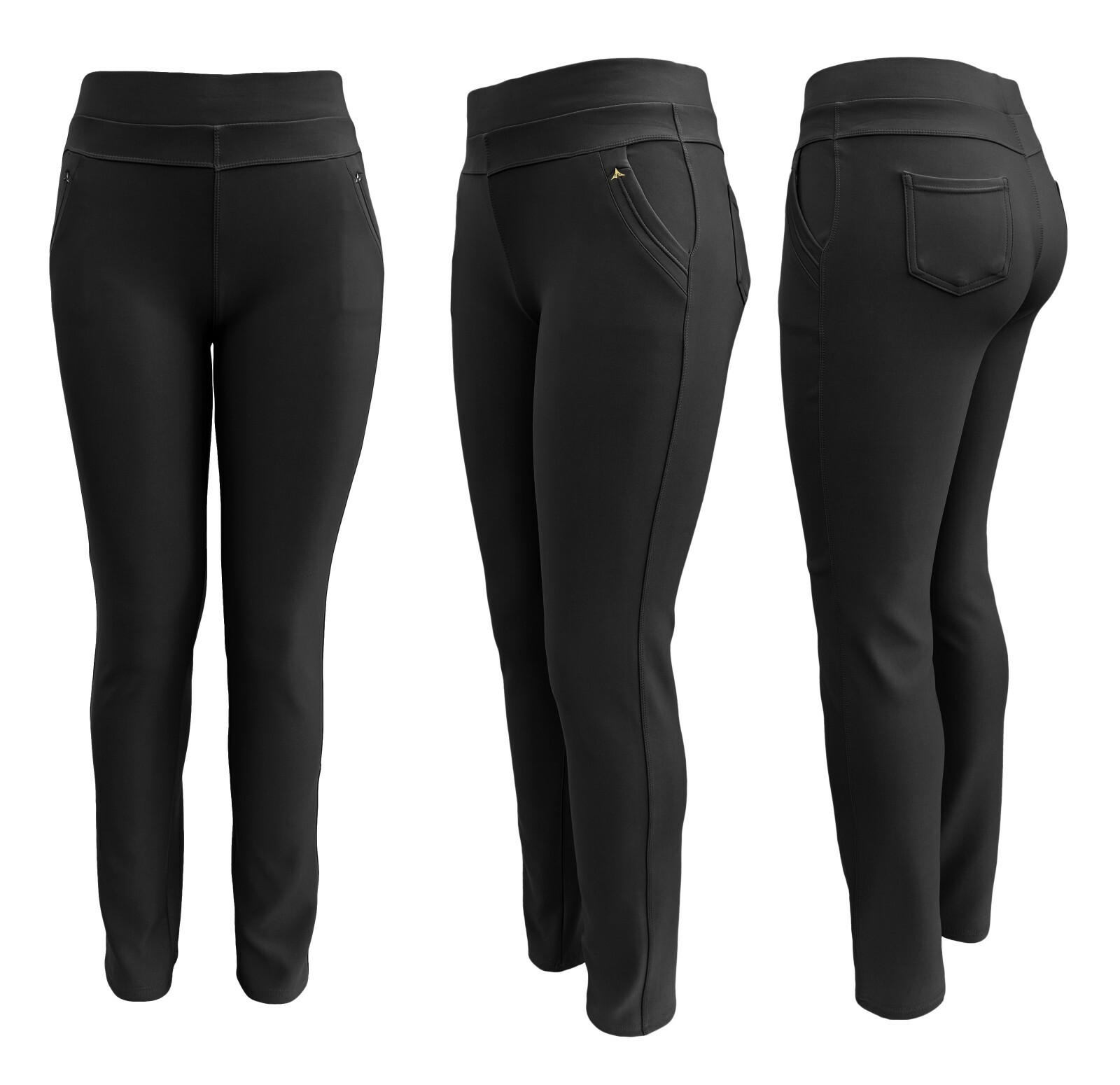Damen Hosen Stretch 36 38 40 42 44 46 48 50 Gummibund Freizeit-Stoffhose Taschen Ansicht 3