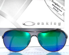 NEW Oakley FEEDBACK Satin Chrome POLARIZED Galaxy Jade Lens Sunglass 4079-47