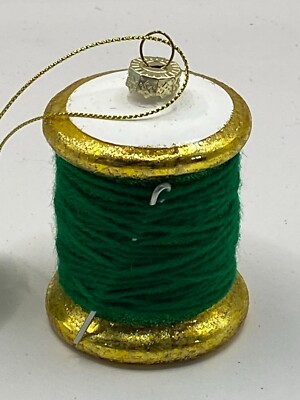 NEW ASHLAND NEEDLE THREAD YARN SEWING 3'' GLASS ORNAMENT FREE SHIP
