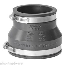  6 - Flexible Fernco Rubber 4" x 3" PVC Plastic Pipe Connector Coupler P1056-43