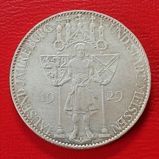 5 Fünf Mark 1929 E Deutsches Reich Weimarer Republik Meissen alte Silber Münze