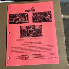 original Factory Stern Ac/Dc pinball MACHINE Owners manual