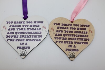 Du trinkst zu viel schwörst zu viel lustiger Witz Freundschaft Holz Neuheit Plakette