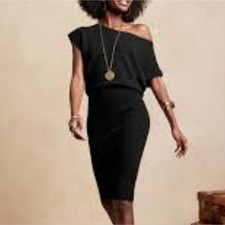 NWT Banana Republic Knit Dress Size LP Black
