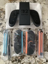 Genuine Nintendo Switch 2  Joy-Con Set BLUE RED Controllers + Straps + Grip NEW