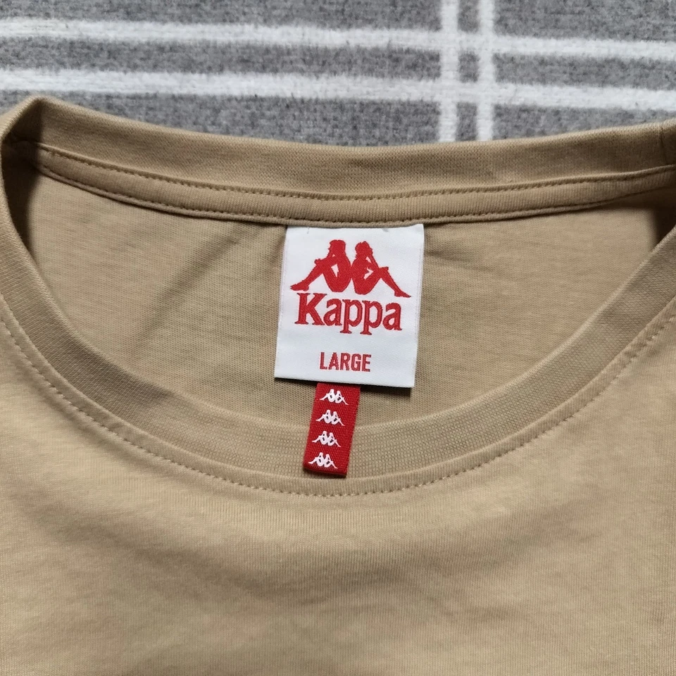 Camiseta Kappa Para Hombre Grande Tostada Deletrear Logo Manga Logotipos Foto 3 de 4