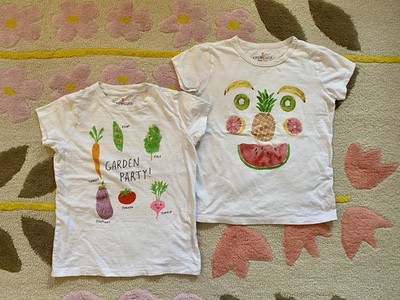 Crewcuts J. Crew Girls Super Cute Fruits And Veggie T Shirt Lot Of 2 - Size 10