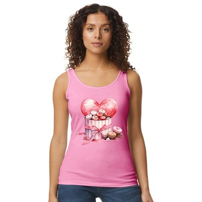 Macaron Herz Box Damen Trägershirt Tank Top Feinschmecker Valentinstag Geschenk für sie
