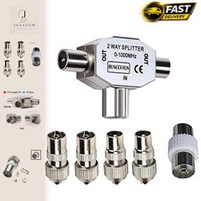 2-Way Coaxial Aerial Splitter for Clear Multiple TV Connections