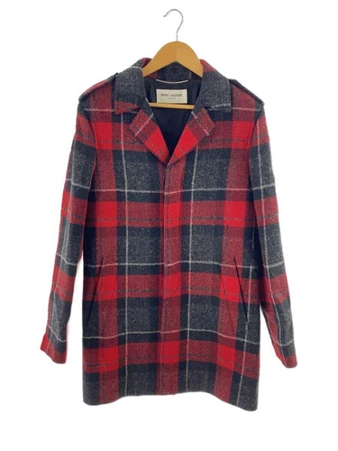 SAINT LAURENT (YSL) Cappotto SAINT LAURENT altro 20aw 46 lana rosso check 625921