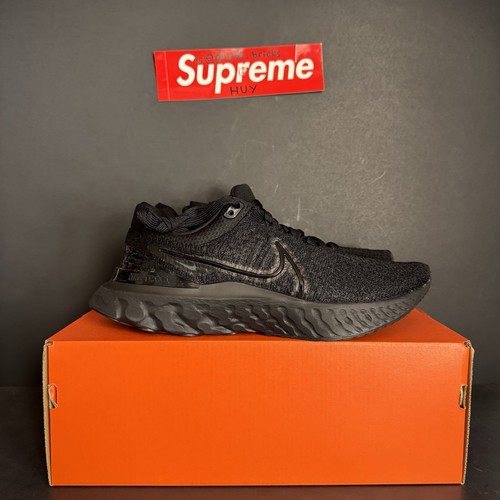 Nike React Infinity Run Flyknit 3 Triple Black shoe DH5392-005 Men Size 9.5 New