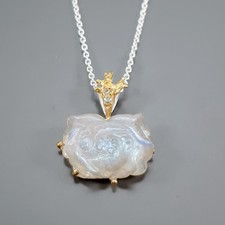 Jewellery 17 ct+ Natural Labradorite Necklace 925 Sterling Silver 16.5