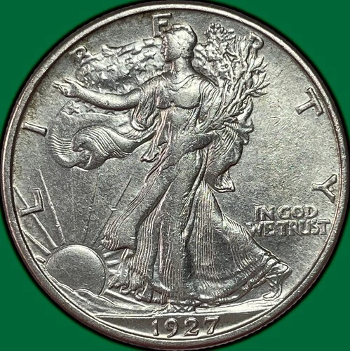 1927-S Walking Liberty Half Dollar Almost Uncirculated AU Coin #36423