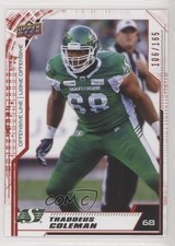 2020 Upper Deck CFL Red 106/165 Thaddeus Coleman #82 r6v