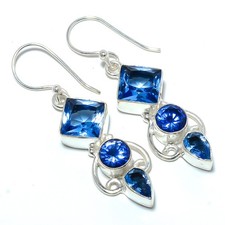 Tanzanite 925 Silver Plated Handmade Earring Jewelry 1.87