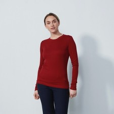 Daily Sports Ancona Super Stretch Round Neck Golf Top Umbria Burguindy Red New M