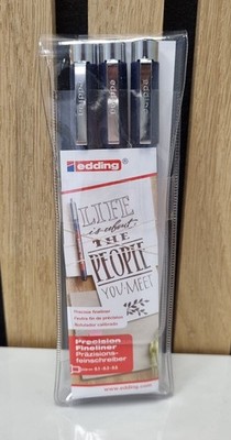 Edding 1800 profipen Fineliner Set schwarz 3er Präzisionsfeinschreiber