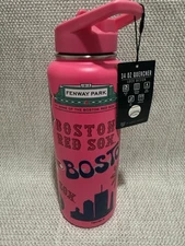 Boston Red Sox Hot Pink Insulated Water Bottle NWT 34oz The Memory Company