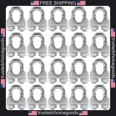 20pcs M3 stainless steel wire rope cable clip clamps 1/8 inch