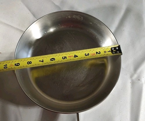 Revere Wear Skillet Fry Pan 9" Stainless Steel Copper Clad Bottom Rome NY - Picture 7 of 8