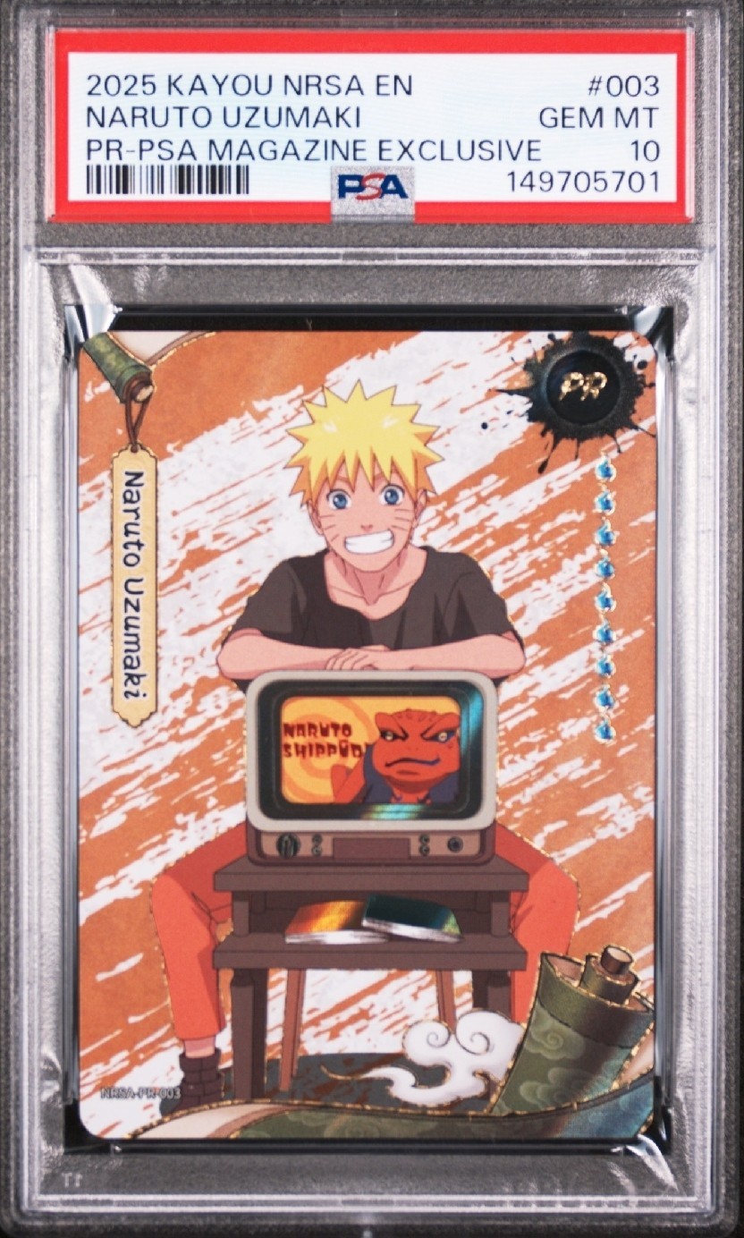 PSA 10 Naruto Uzumaki PSA Magazine Exclusive NRSA-PR-003 Kayou 2025 USA Promo view 1